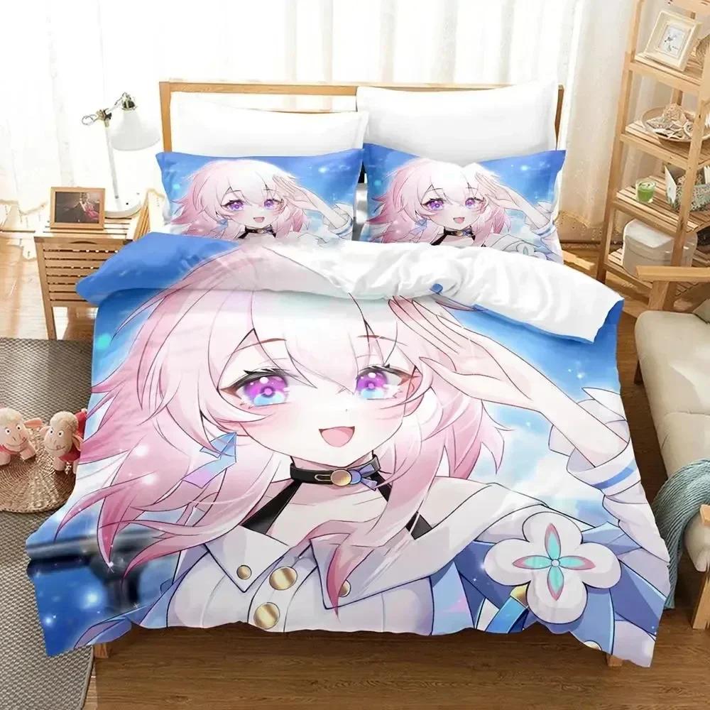 Аниме Игра Honkai Star Rail Постельное белье Пододеяльник Постельный комплект Одеяло Наволочка Одеяло King Queen Size Постельное белье для мальчиков и взрослых