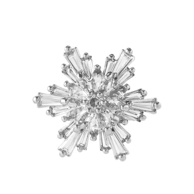 Crystal Snowflake High -End Fashion Metal Brooch Brooch Female Color Sun Flower Anti -Glare Brooch Accessories