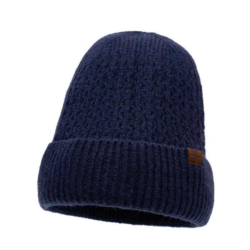 Большая шерстяная шапка мужская осенне-зимняя бархатная теплая вязаная шапка для езды на велосипеде ветрозащитная защита ушей холодостойкая шапка