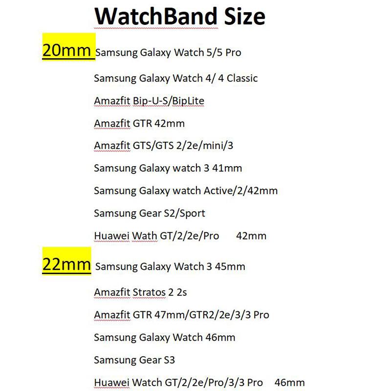 20mm 22mm Silicone Strap Watchbands For Samsung Galaxy Watch 42m 46mm Active 2 Gear S2 S3 Honor Amazfit BIP Huawei Watch Gt 2 Bracelet Wristband