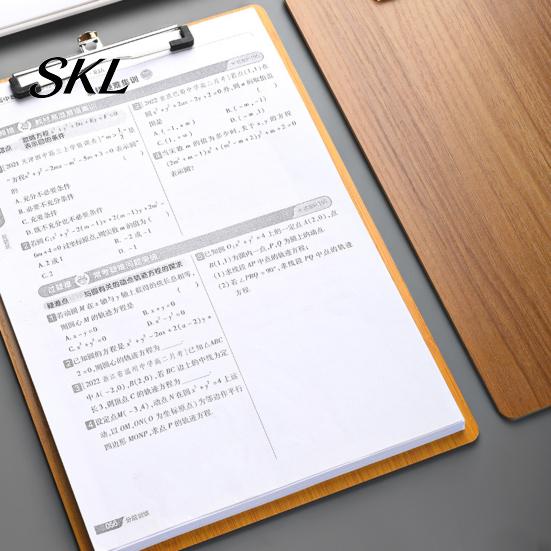 Stable Drawing Surface Wooden Clipboard with Metal Clip, A4 Letter Size Rounded Edge Board, Wood Grain Thicken Hardboard for Office, School Art Supply