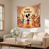 MMickey MMouse Happy Birthday Tapestry Wall Hanging Tapestry Art Deco Blanket Curtain Hanging At Home Bedroom Living RoomDecor