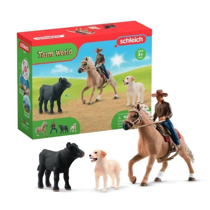 Coffret Aventures d'équitation Western, SCHLEICH 42578 Farm World, Animaux de la ferme, des 5 ans