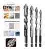 Набор из 1/4 сверл, высокопрочные, нержавеющие, многофункциональные, износостойкие, с четырьмя канавками, пилообразные эксцентриковые сверла