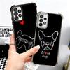 French Bulldog Black Desgin Plating Phone Case For Samsung A17 A07 A37 A57 A16 A56 A15 A55 A14 A54 A13 A53 A26 A36 A25 A35 A24 A