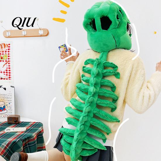 Kids Dinosaur Skeleton Toy Plush Realistic Costume with Flexible Spine Fixation Headgear And Sound Effects Lightweight Headband for Halloween