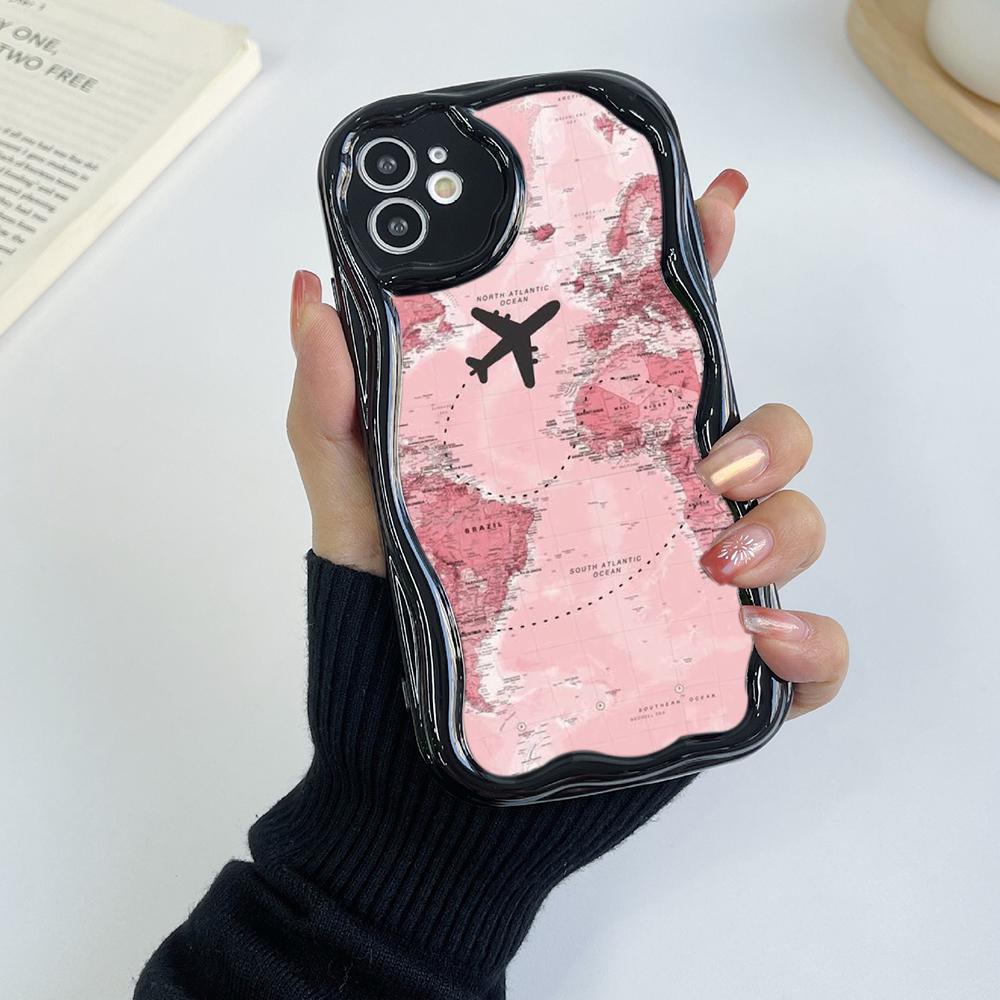 N90 Maps арт-дизайн Мягкие волнистые чехлы для телефонов для Samsung A54 A34 A13 A14 S23 S24 Ultra Xiaomi Redmi Note 13 12C Realme Infinix Защитный чехол-бампер