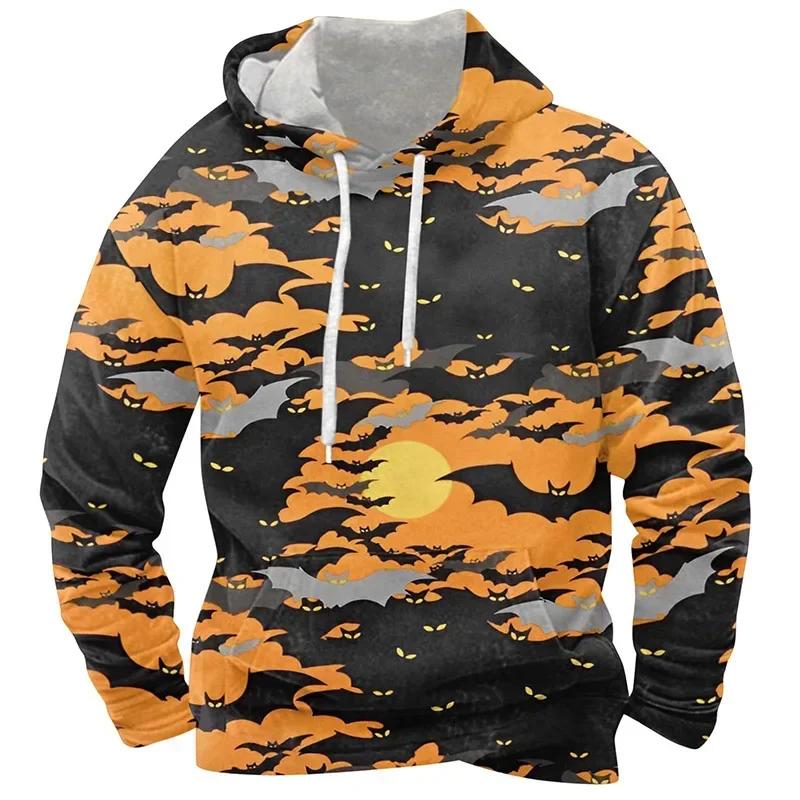 Новая Свободная толстовка с капюшоном Explosive Halloween Skull с 3D-принтом для мужчин и женщин, модный хип-хоп-джемпер с длинными рукавами