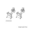 Vnox Square Cubic Zirconia Stud Earrings, 4-8mm Copper Material Earrings for Women Men, Gold Silver Color Post Ear Accessories