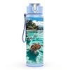 1PC Tropical Beach Turtle Ocean Print 750ml Color Plastic Sports Water Bottle Leakproof Flip Straw Lid Suitable for Sports Office Home Use