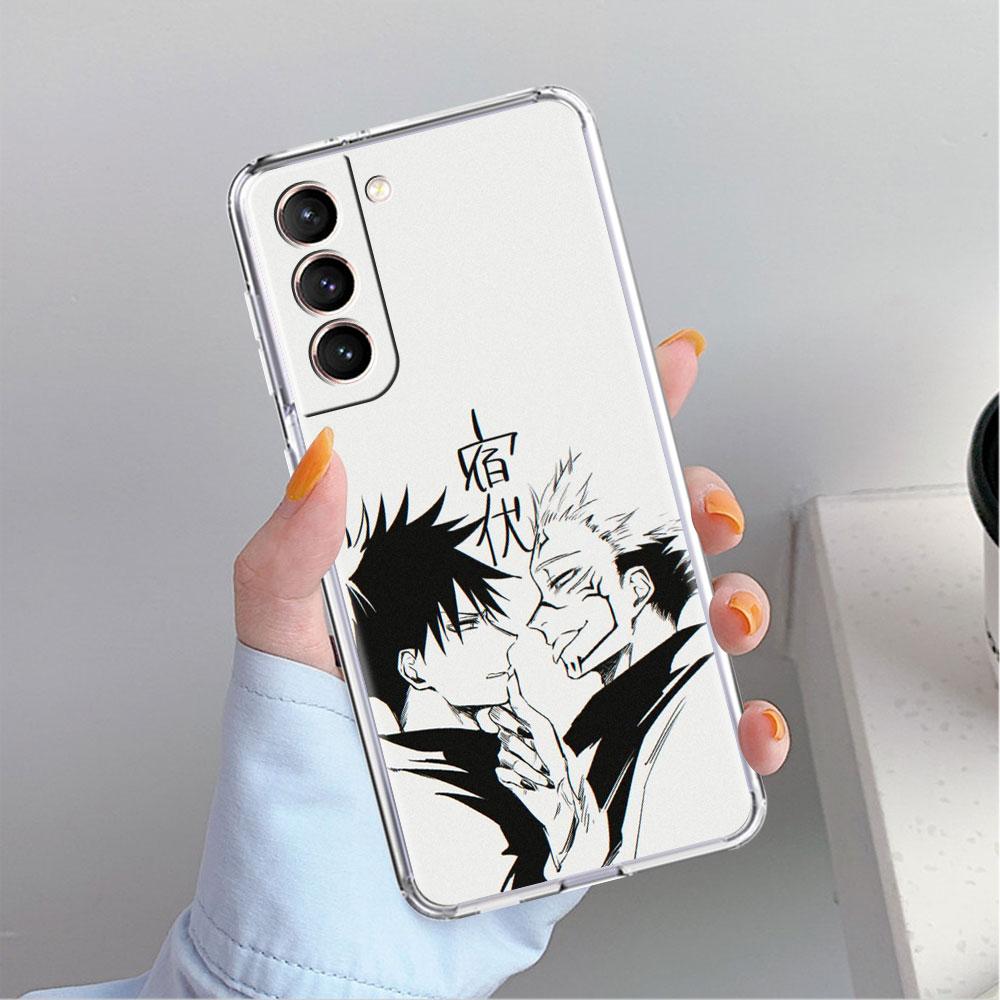 Милый прозрачный чехол с изображением аниме Jujutsu Kaisen для Samsung Galaxy S22 S20 FE S21 S10 S9 Plus Note 20 Ultra 10 Lite, прозрачный чехол для телефона