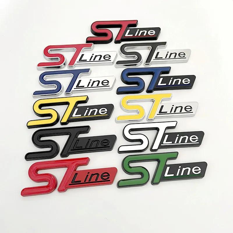 3D Metal Logo ST Line Badge Car Trunk Front Grill Emblem For Ford Focus MK4 PUMA Mondeo Kuga Fiesta ST Line Sticker Accessories