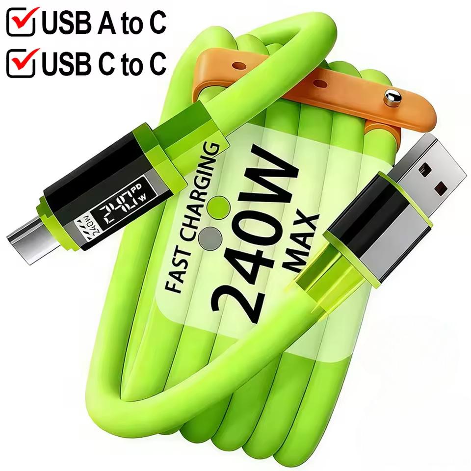 240W Super Fast Charging Cable Type C To Type C Universal High Power Charger USB Cord for 16 15 14 Huawei Samsung
