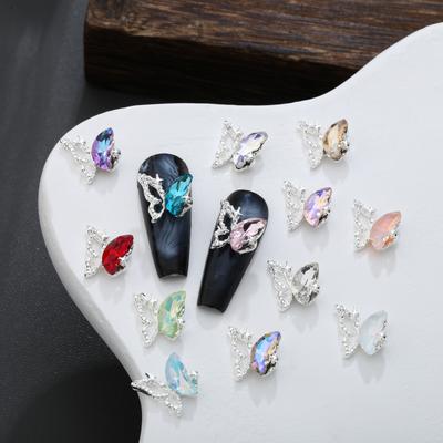 10 шт./пакет Kawaii Mini Butterfly 3D Cute Nail Art Decorations Nails Charms Designs DIY Nail Art Accessories