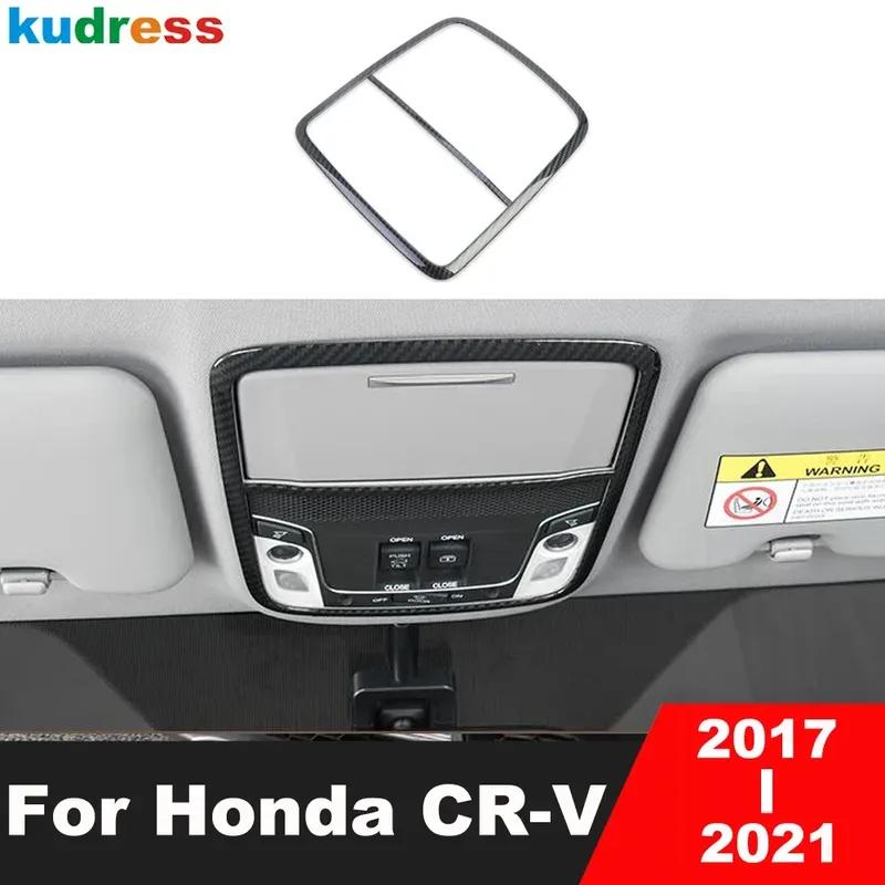 For Honda CRV CR-V 2017 2018 Carbon Fiber Car Front Rear Roof Reading Light Lamp Cover Trim Interior Accessories