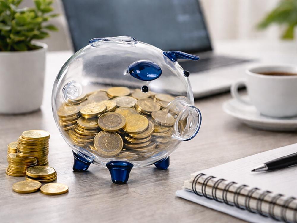 Piggy Bank Small Blue (48)