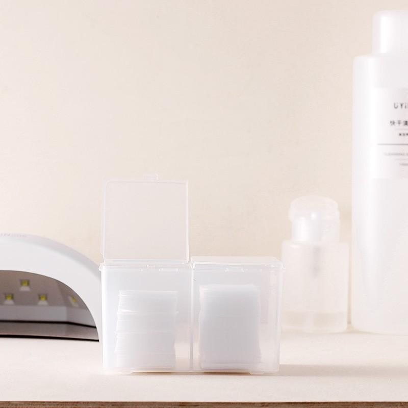 Nail Tool Cotton Pad Organizer Clear Plastic Storage Box Pads Swabs Home Use