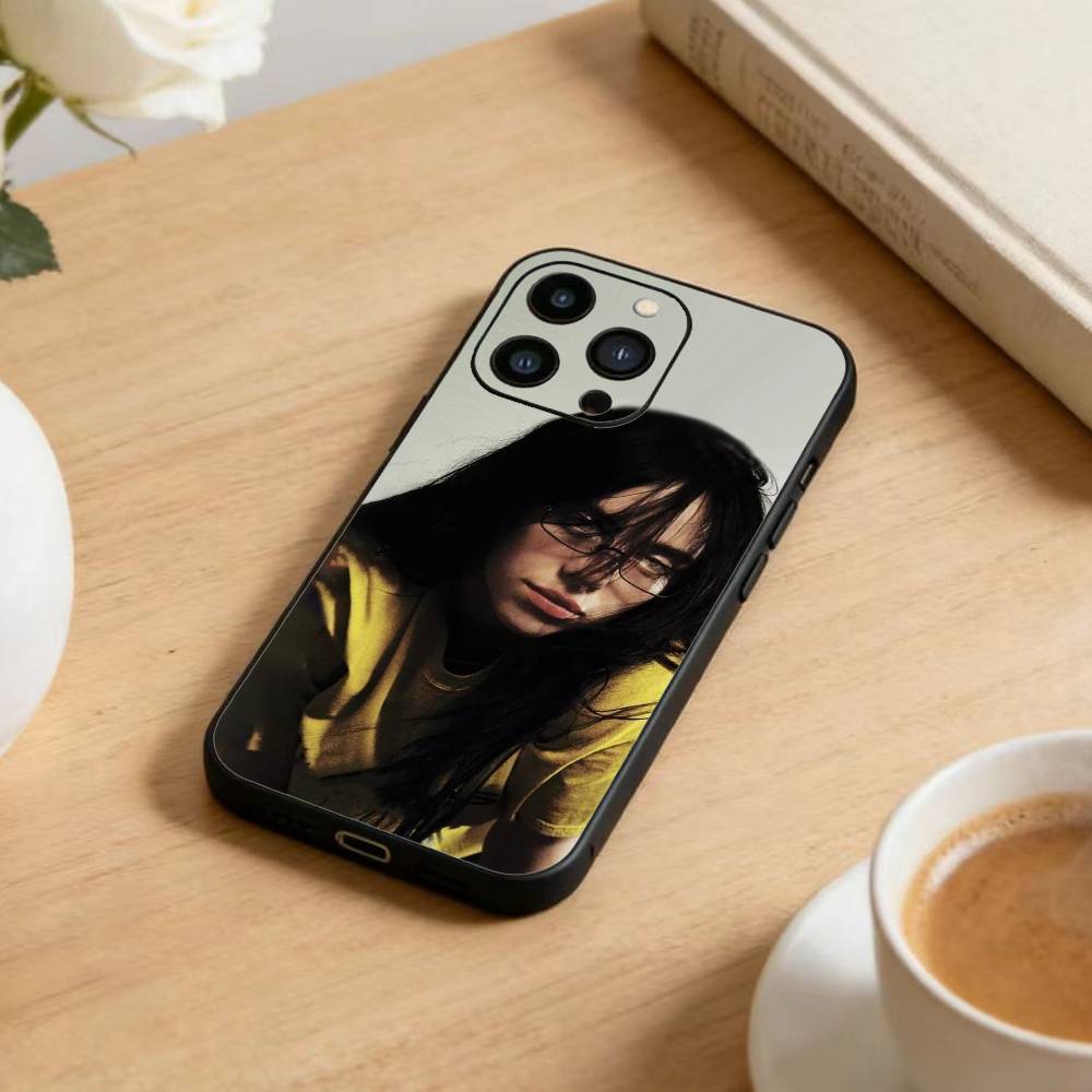 Чехол для телефона W-Singer Билли Айлиш для iPhone 17 16 15 14 13 12 Max Plus Силиконовый Черный Чехол