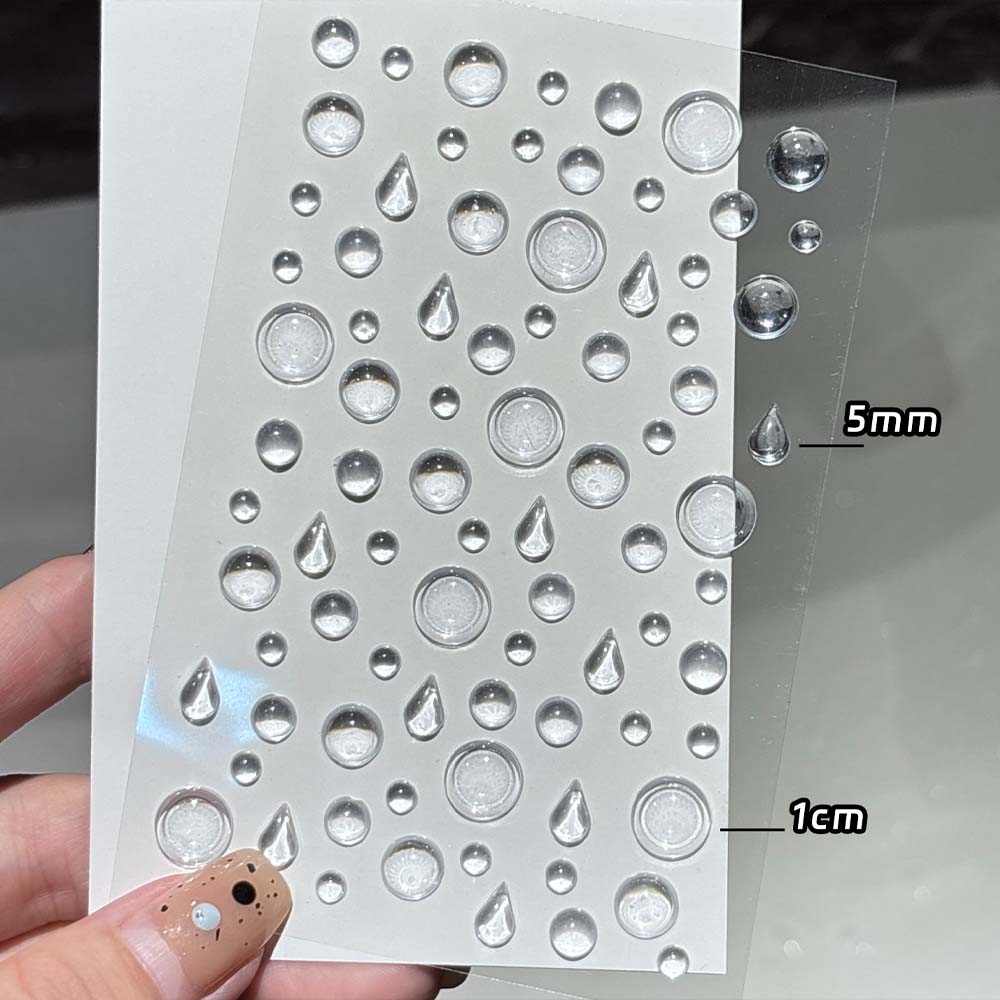 3D Прозрачные Наклейки Капли Воды Самоклеящиеся Глаза Лицо Макияж Временная Татуировка Фестиваль Боди-арт Декор Кристальный Маникюр