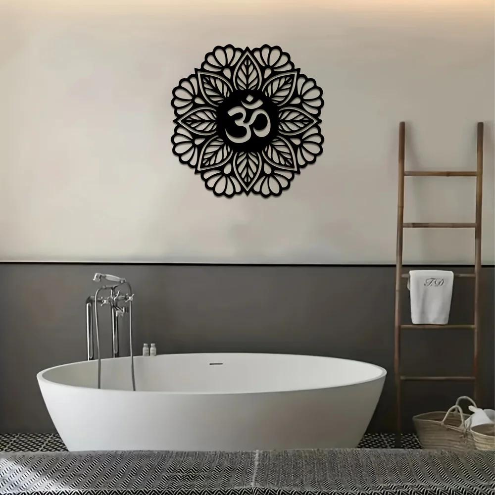 Металлическое настенное украшение для йоги, дизайн мандалы, элегантное металлическое украшение для медитации и духовной энергии, стильное искусство йоги