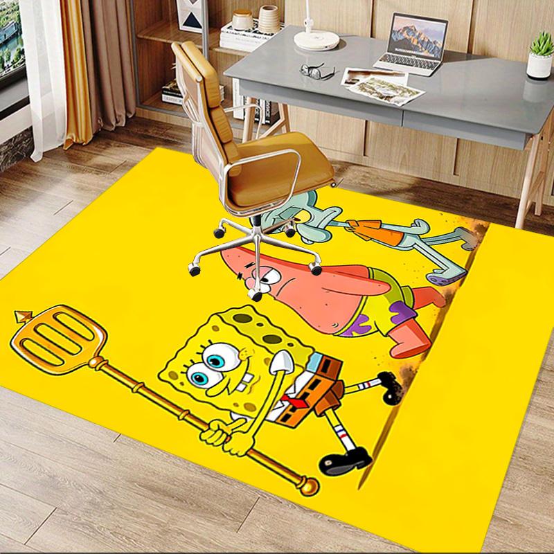 1pc Spongebobs Adventure Day Carpet for Playroom Bedroom Living Room Sofa Home Decor,kids Game Area Rug Non-slip Floor Mat Y7294