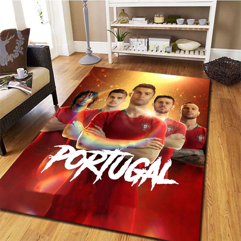 Portugal National Football Logo Carpet Rug for Living Room Bedroom Home Sofa Decoration,Kids play Non-slip Floor Mat