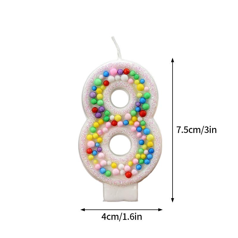 Colored Balls Digital Candles Unique 0-9 Number Birthday Cake Candles Fun Glitter Cupcake Topper Wedding Birthday Party Supplies