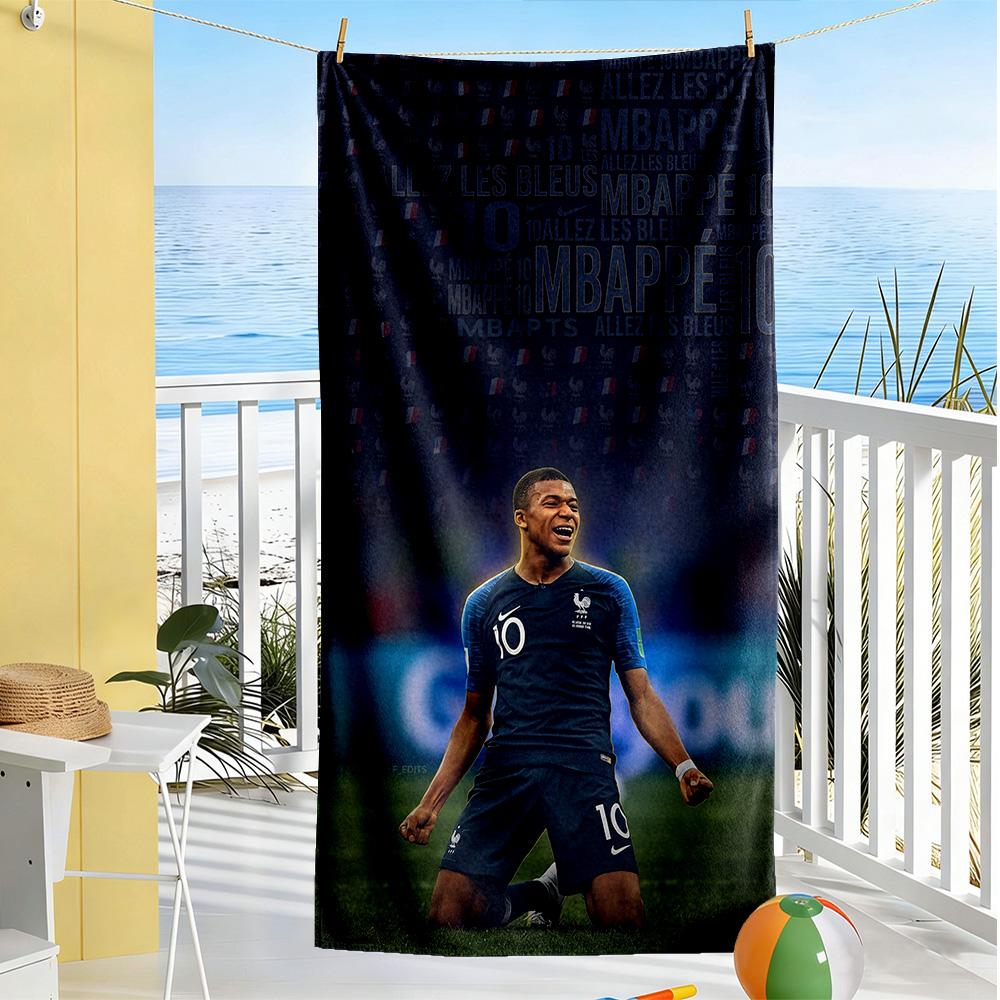 Mbappe Beach Towel Soft Durable Quick-Dry Comfortable Lightweight Suitable for Sports, Travel, Swimming, Yoga, Bathroom, Beach, And Pool