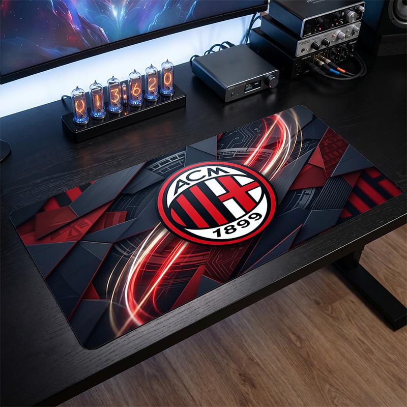 Большой коврик для мыши с принтом AC Milan, нескользящий мягкий резиновый игровой коврик для стола, декор для офисного ноутбука компьютера