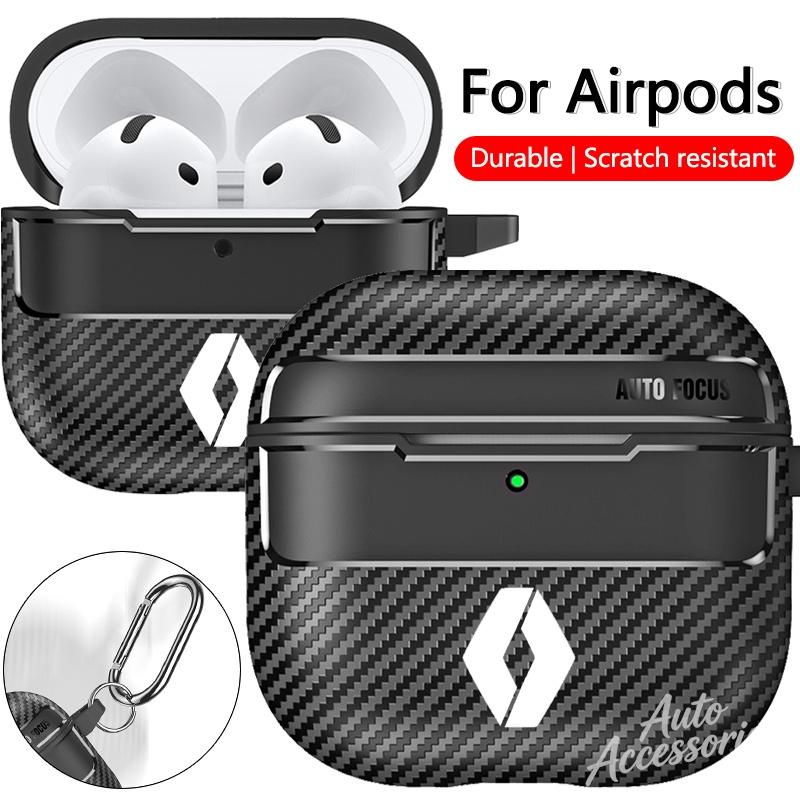 Кейс для наушников из углеродного волокна Чехол для Bluetooth-гарнитуры Для Airpods 1/2/3/4/Pro Для Renault Megane RS Clio ZOE Captur Twingo Kangoo XX1