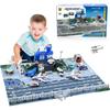 Airport Airplane Toy Set for Kids,with Velvet Game Mats and 2 Plane Helicopter Fire Trucks Race Cars, Early Learning Aircraft Vehicles Playset