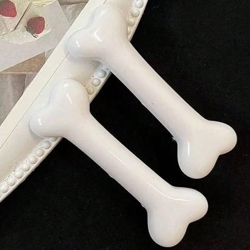 1 шт. Милые заколки для волос в форме косточки и аллигатора, Универсальные заколки для боковых прядей, Аксессуары для волос для вечеринки