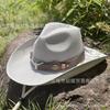 European and American bull head belt hemming big edge cowboy hat men's and women's new summer outdoor travel mountaineering sun hat