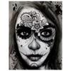 5D DIY Алмазная картина Череп Девушка Вышивка крестиком Полный дрель Круглая алмазная вышивка Хэллоуин Подарок Мозаика Кристалл Изображение Декор