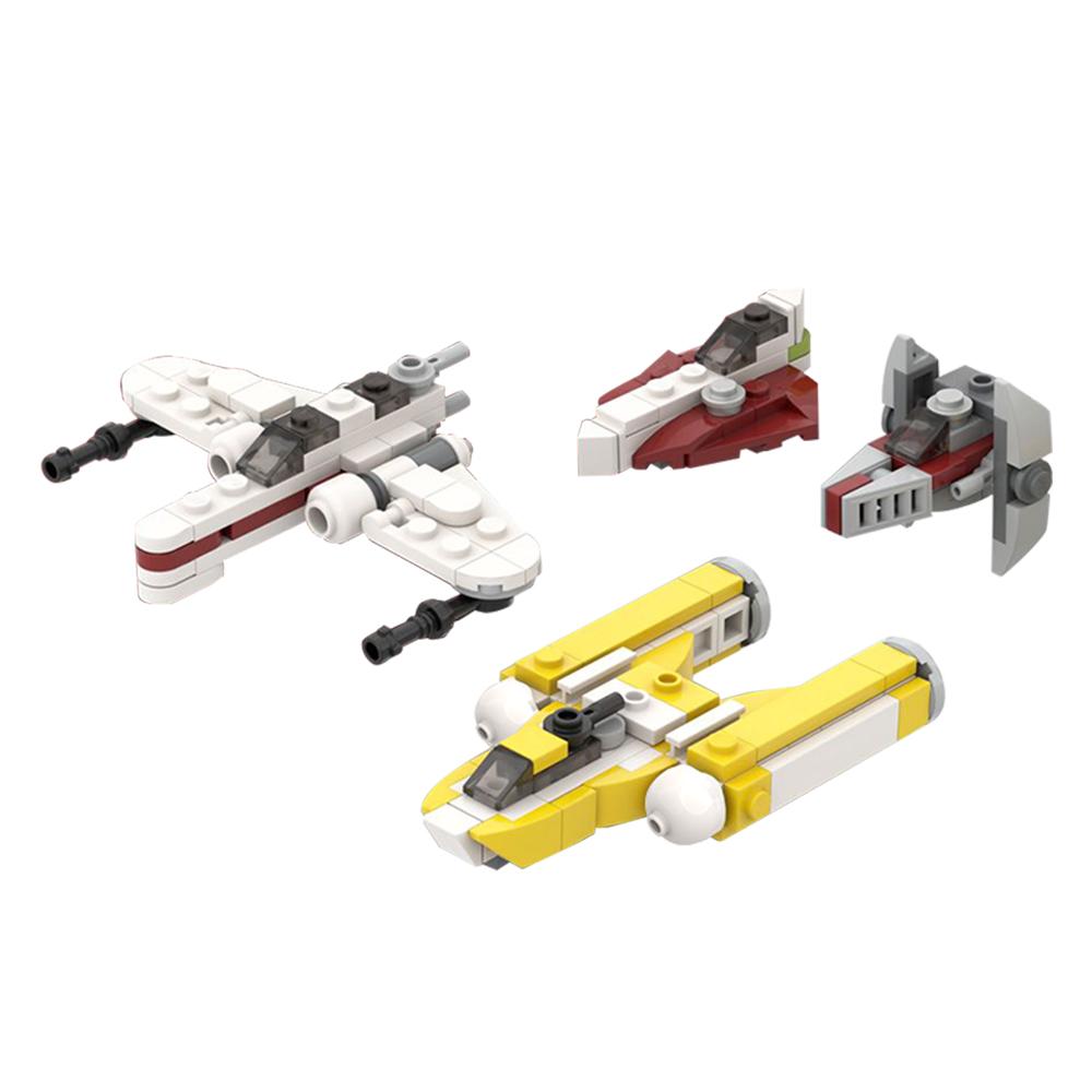 Gobricks MOC Космос Микро Республика Звездные Истребители Космический Корабль Строительные Блоки Планета Империя Модель Истребителя TIE Игрушки Сделай Сам Подарок для Детей