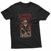 Sleighing Santa Guitarist Gothic Dark Christmas Rebel T-Shirt
