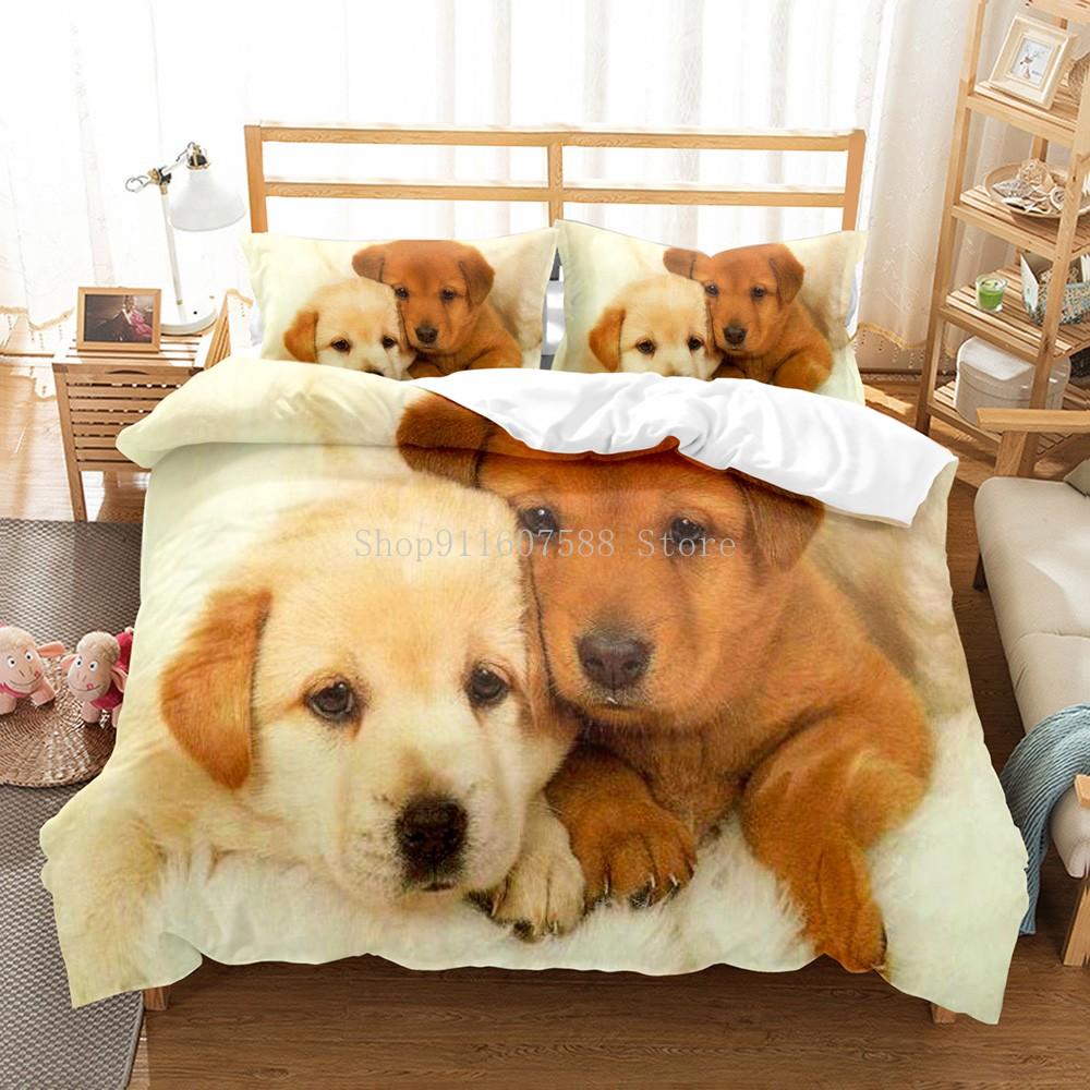 Lovely Dogs Animal 3D Bedding Sets Cute Husky Duvet Quilt Cover Set Kids Comforter Bed Linen Pillowcase Pets Dog