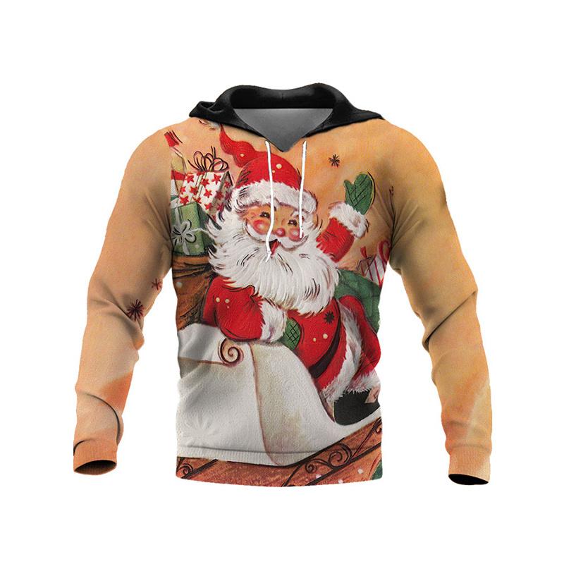 Мода 3D Счастливого Рождества Рождество Новые толстовки и свитшоты Детские свитера Санта-Клауса Унисекс Зимние Harajuku с капюшоном Толстовки с капюшоном