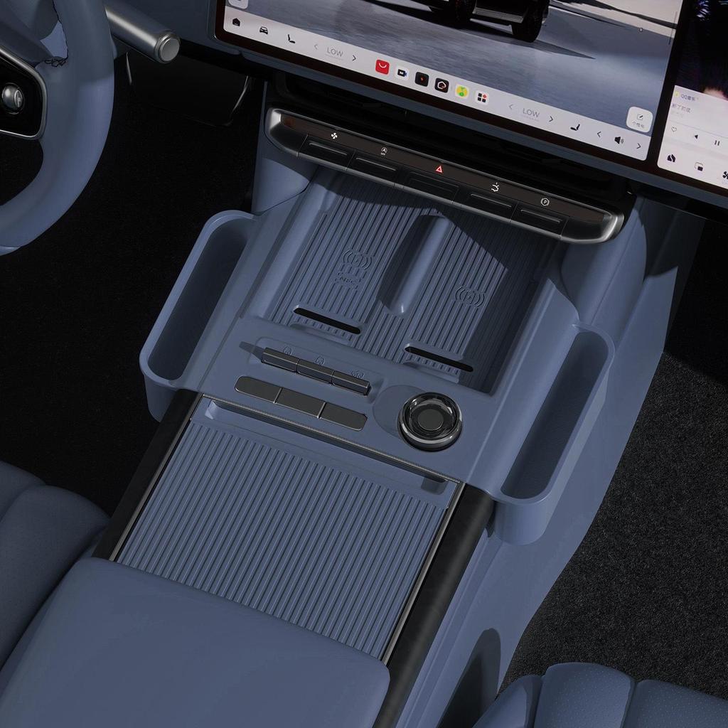 Zeekr 9X Center Console Storage Box: Silicone Upgrade with Full Wrap and Partitioning Interior Organizer.