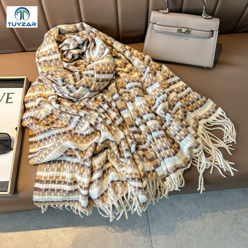 2024 Autumn And Winter New Extended Cashmere Scarf Versatile Women'S Warm Neck Protection Scarf Double Sided Scarf Shawl
