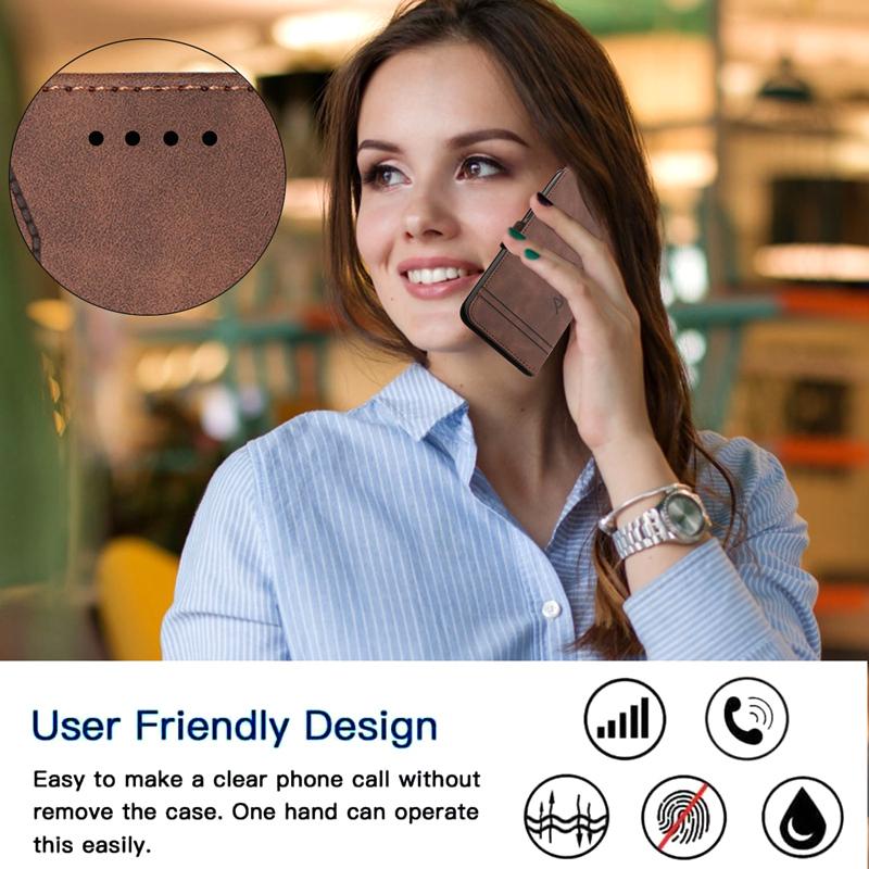 Anti-Fingerprint Matte Leather Wallet Case for Moto LG Nokia Sony Card Holder Flip Cover for Google OPPO OnePlus VIVO Handstrap Phone Case