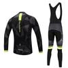 Трикотажные изделия для езды на велосипеде, комплект одежды для велоспорта, мужские черные брюки-комбинезон с длинными рукавами, костюм для велосипедной одежды