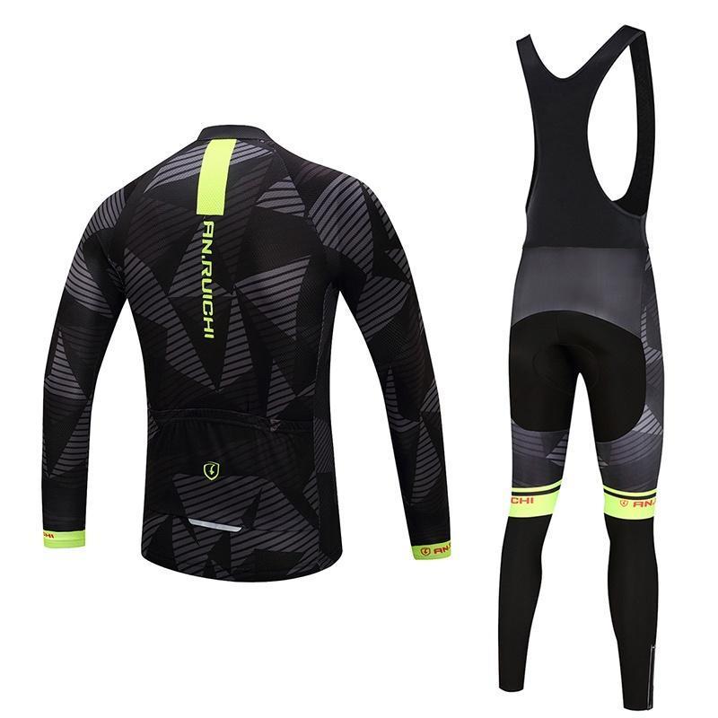 Трикотажные изделия для езды на велосипеде, комплект одежды для велоспорта, мужские черные брюки-комбинезон с длинными рукавами, костюм для велосипедной одежды