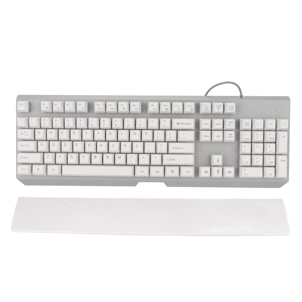 RGB Wired Keyboard with Wrist Rest 104 Keys Clear Characters Good Resilience Mechanical Feel