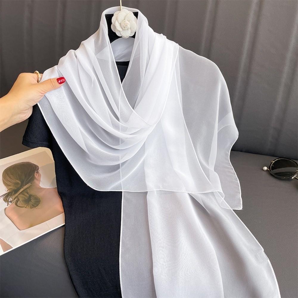 Luxury Brand Designer Beach Scarf Sunscreen Simulation Silk Scarf For Summer Women Accessories