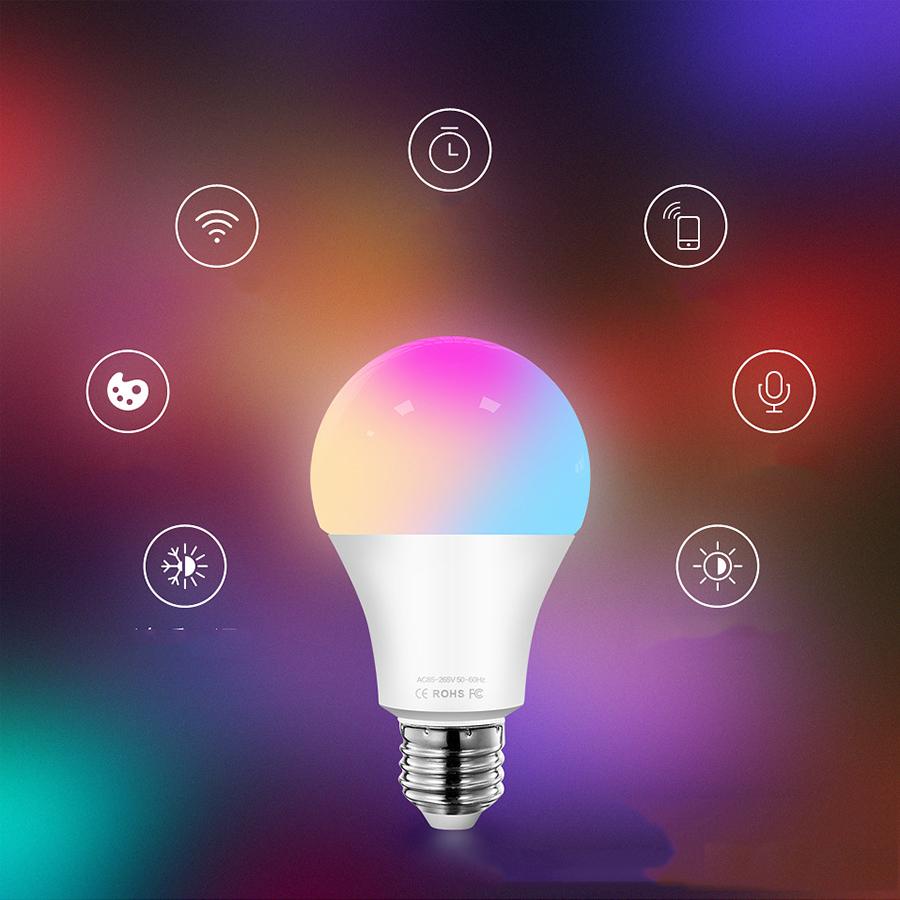 Умная лампочка 9 Вт 2800k-6500k Диммируемая WiFi-лампочка для Alexa Google Home