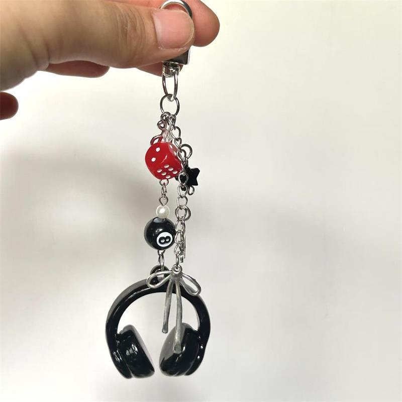Милый брелок-подвеска в форме музыкальных наушников, цепочка для телефона, шарм-бантик для рюкзака, модный женский аксессуар для сумки, парный подарок