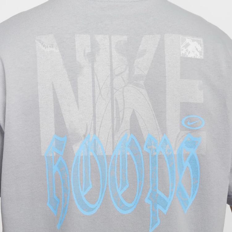 Men's Nike T Shirts Men's Wolf Gray Crew Neck Moderate Straight Fit