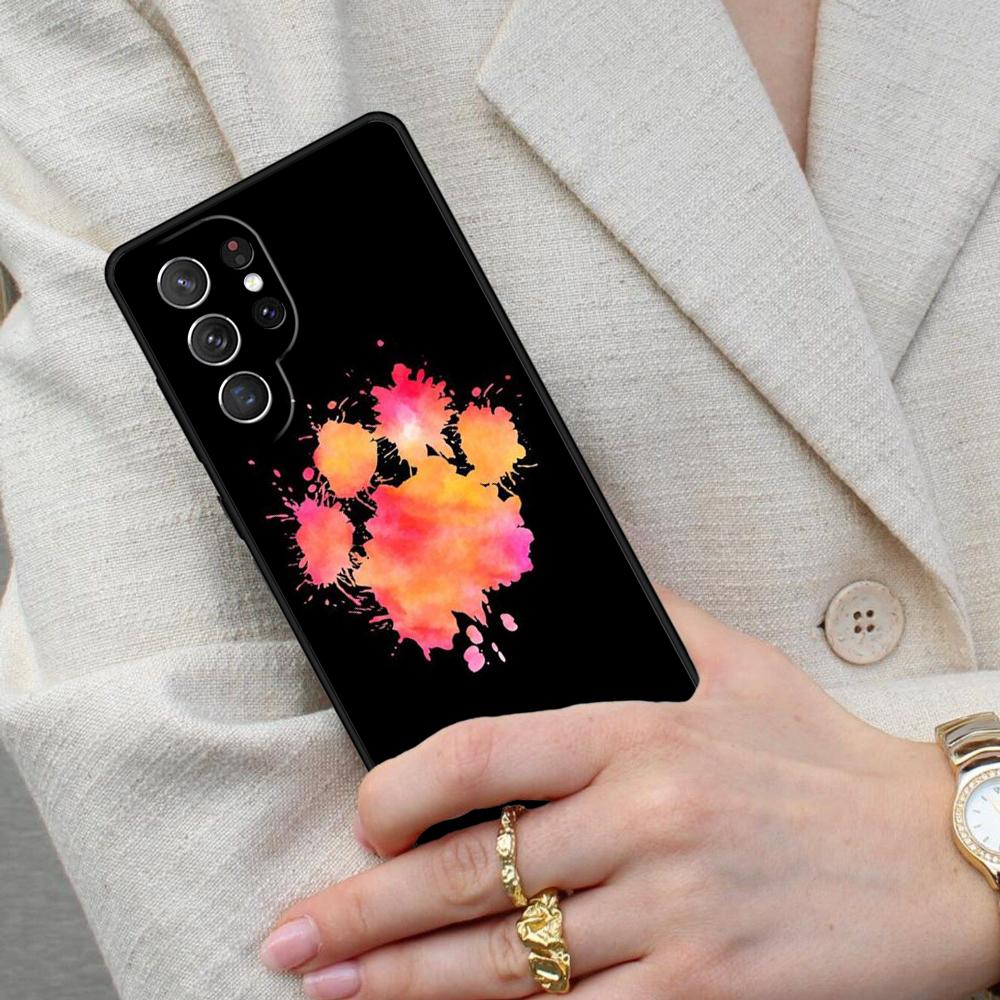 Чехол для телефона Samsung Galaxy S26 Ultra S25 S24 S23 S22 S21 S20 Note10 с цветным узором "Следы лап собаки"