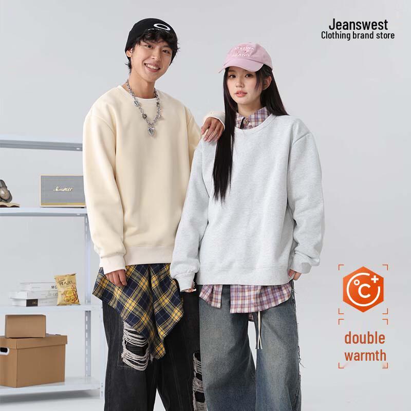 JEANSWEST LIFE Men's Guochao Dunhuang Fleece-Lined Sweatshirt